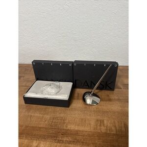Vintage Lot Of 2 Dansk Otero Silver Plated Pen Holder W/ Pen Desk Office